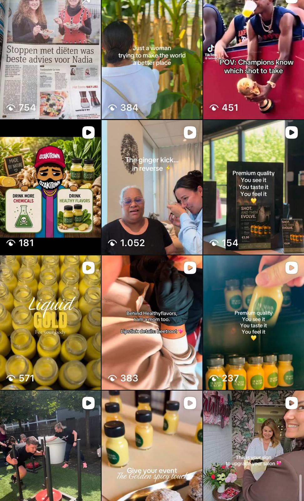 Instagram feed Healthyflavors, pers en events